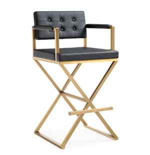 Director Gold Steel Barstool Black TOV-K3669