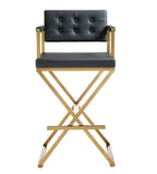 Director Gold Steel Barstool Black TOV-K3669