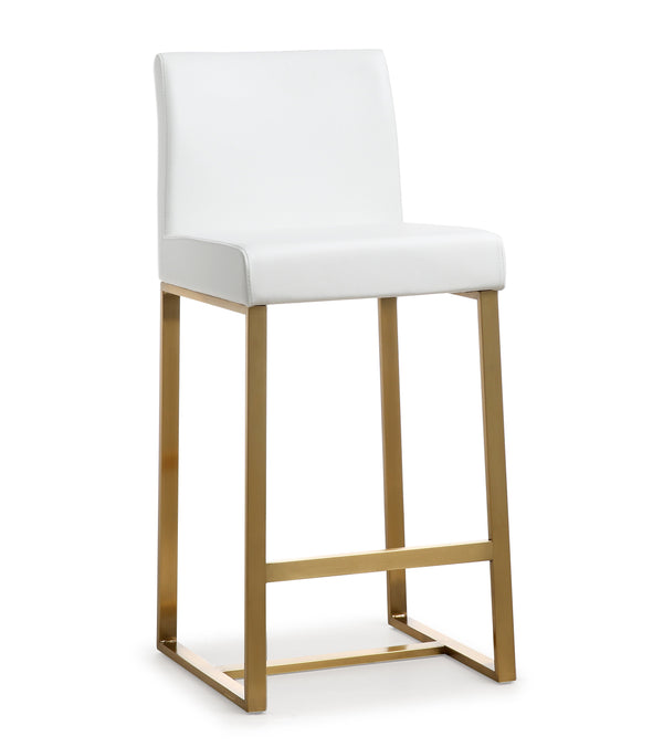 Denmark White Gold Steel Counter Stool (Set of 2)
