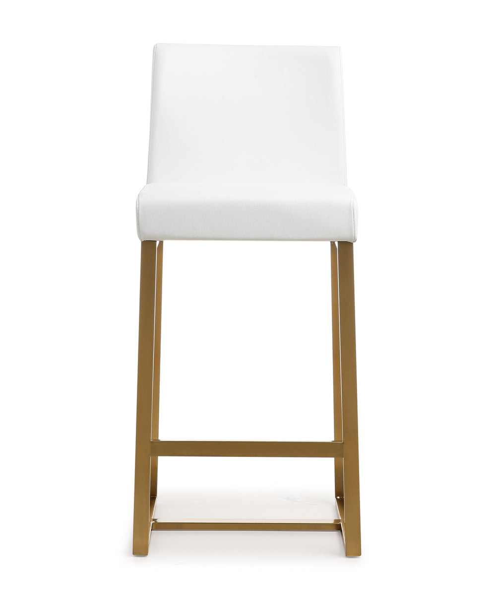 Denmark White Gold Steel Counter Stool (Set of 2)