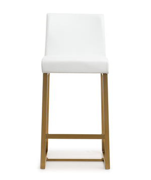 Denmark White Gold Steel Counter Stool (Set of 2)