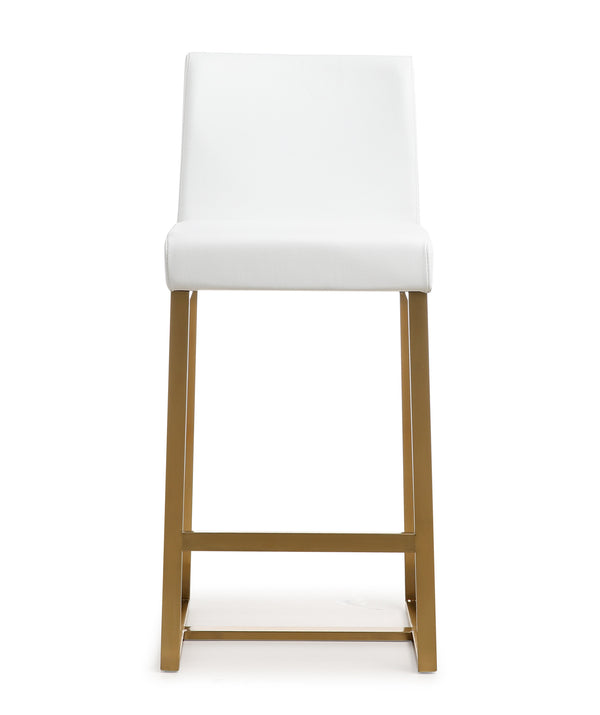 Denmark White Gold Steel Counter Stool (Set of 2)