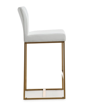 Denmark White Gold Steel Counter Stool (Set of 2)