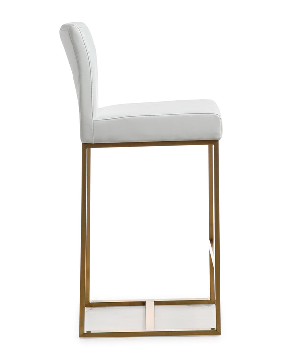 Denmark White Gold Steel Counter Stool (Set of 2)