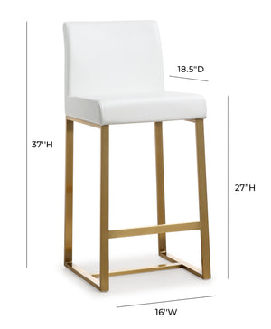 Denmark White Gold Steel Counter Stool (Set of 2)