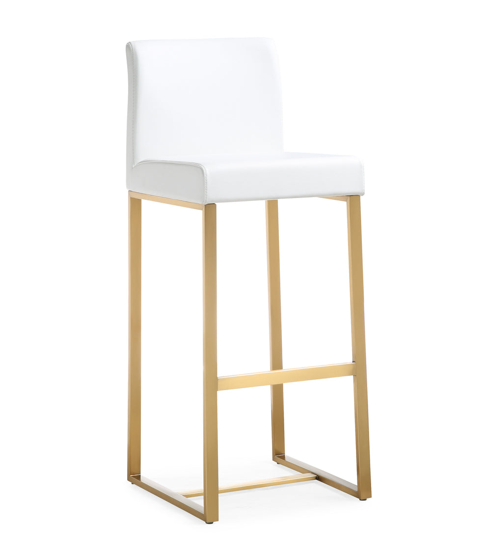 Denmark White Gold Steel Barstool (Set of 2)