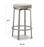 Pratt Grey Swivel Counter Stool - Set of 2