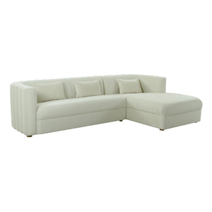 Callie Cream Velvet Sectional - RAF