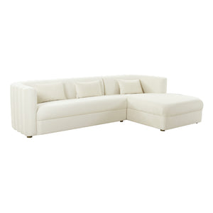Callie Cream Velvet Sectional - RAF