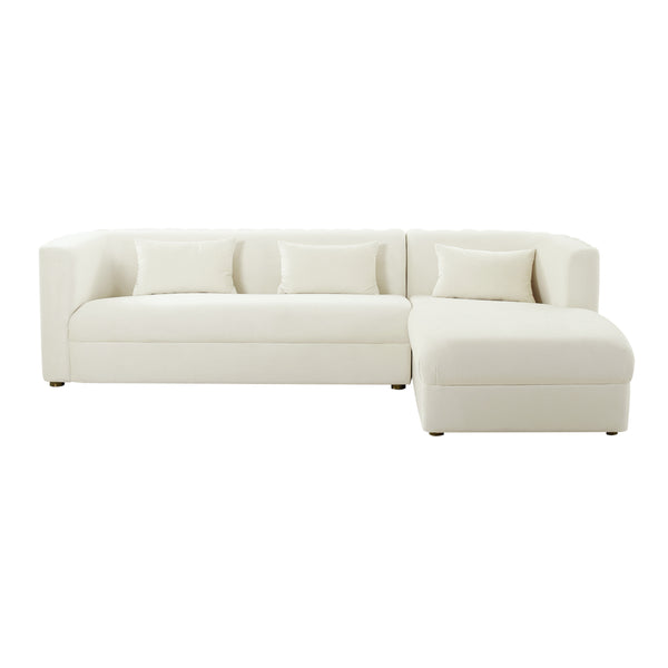 Callie Cream Velvet Sectional - RAF