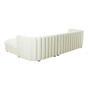 Callie Cream Velvet Sectional - RAF