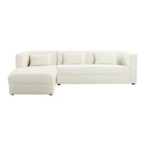 Callie Cream Velvet Sectional - LAF