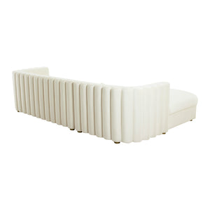 Callie Cream Velvet Sectional - LAF