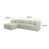 Callie Cream Velvet Sectional - LAF