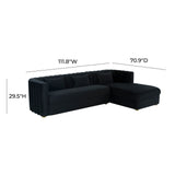 Callie Black Velvet Sectional - RAF