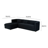 Callie Black Velvet Sectional - LAF