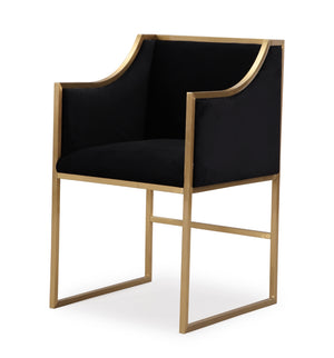 Atara Black Velvet Gold Chair