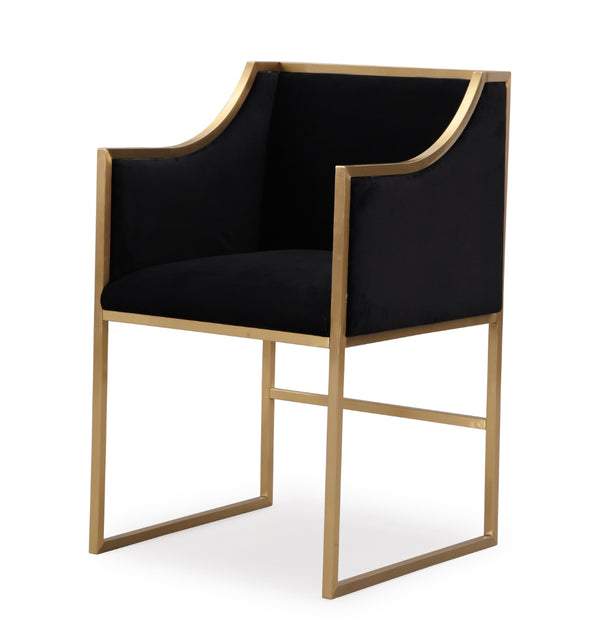 Atara Black Velvet Gold Chair