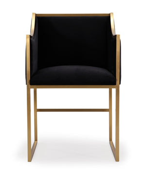 Atara Black Velvet Gold Chair