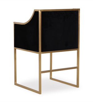 Atara Black Velvet Gold Chair