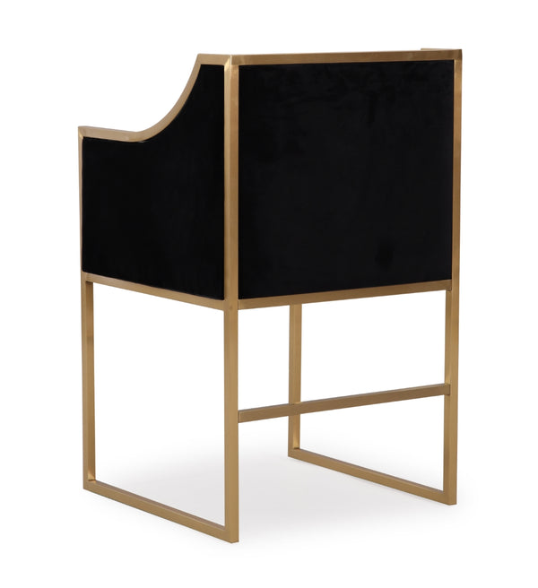 Atara Black Velvet Gold Chair