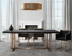 Atara Black Velvet Gold Chair