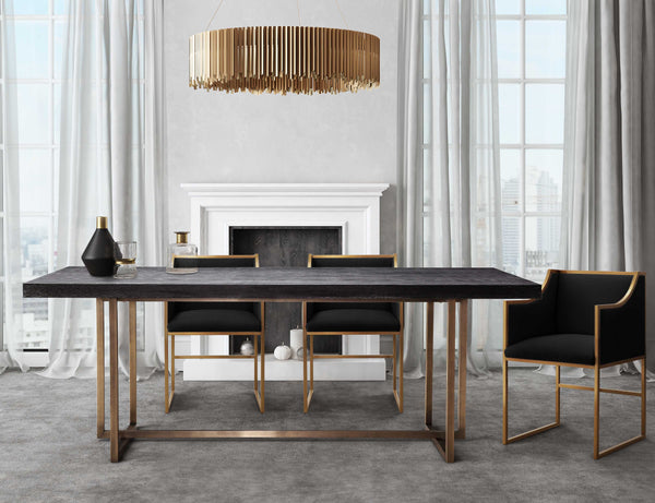 Atara Black Velvet Gold Chair