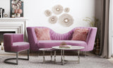 Eva Blush Velvet Sofa