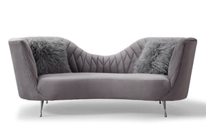 Eva Grey Velvet Sofa