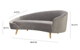 Cleopatra Grey Velvet Sofa