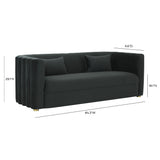 Callie Black Velvet Sofa