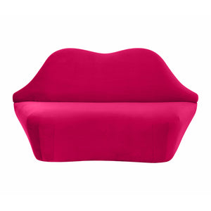 Lips Hot Pink Velvet Settee