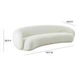 Kendall Cream Velvet 120" Sofa