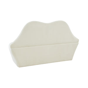 Lips Cream Velvet Settee
