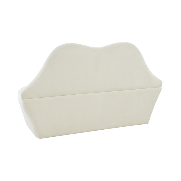 Lips Cream Velvet Settee