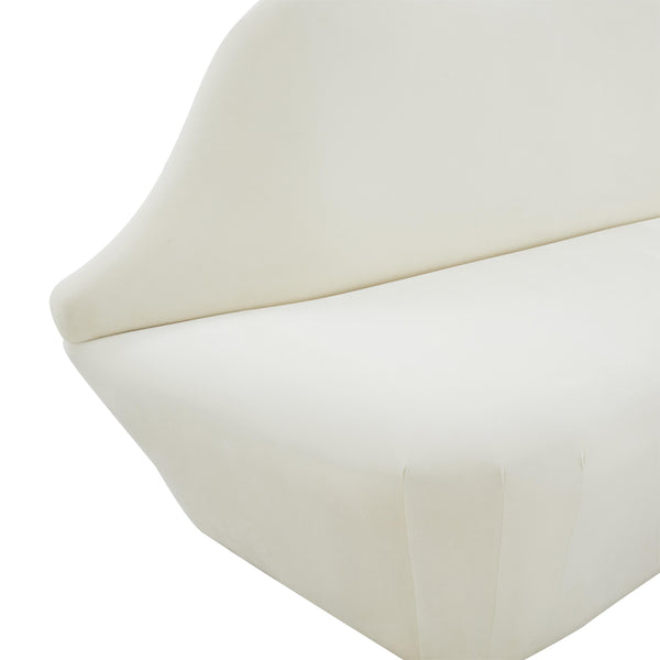 Lips Cream Velvet Settee