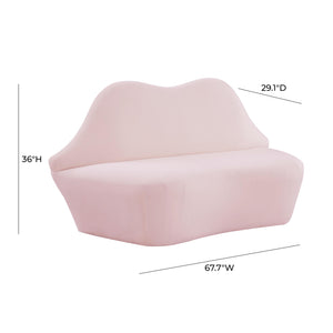 Lips Blush Velvet Settee