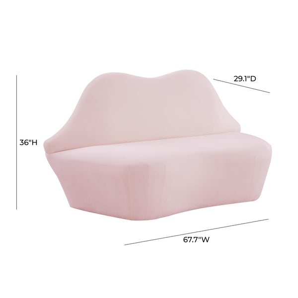 Lips Blush Velvet Settee