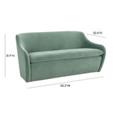 Cellia Frost Blue Velvet Loveseat