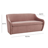 Cellia Mauve Velvet Loveseat