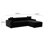 Olafur Black Velvet Sectional - RAF