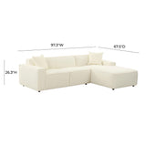 Olafur Cream Linen Sectional - RAF