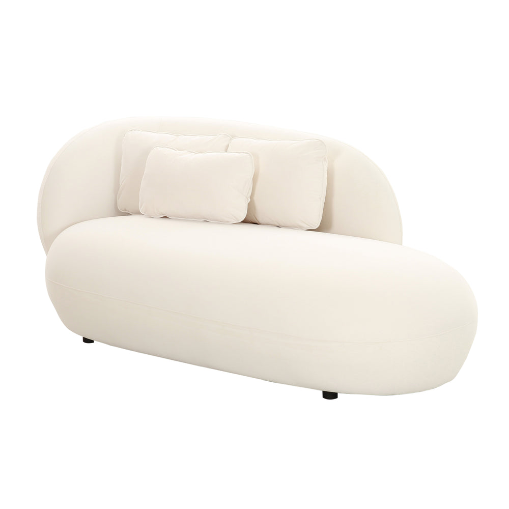 Galet Cream Velvet Chaise Cream TOV-L68547