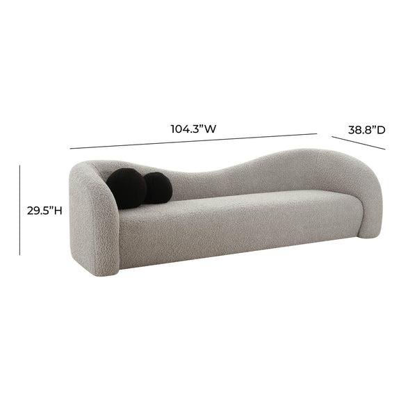 Leonie Grey Faux Shearling Sofa Grey TOV-L68580