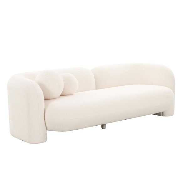 Amelie Cream Faux Fur Sofa Cream TOV-L68581