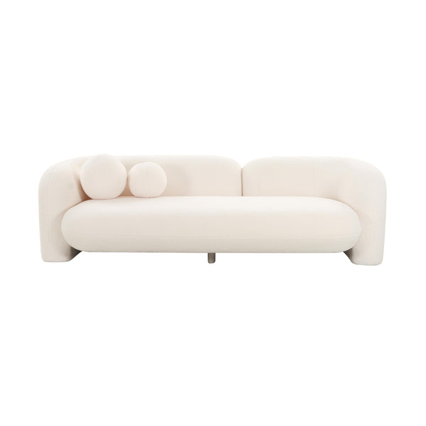 Amelie Cream Faux Fur Sofa Cream TOV-L68581