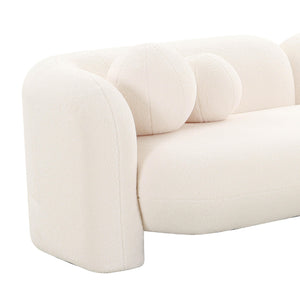 Amelie Cream Faux Fur Sofa Cream TOV-L68581