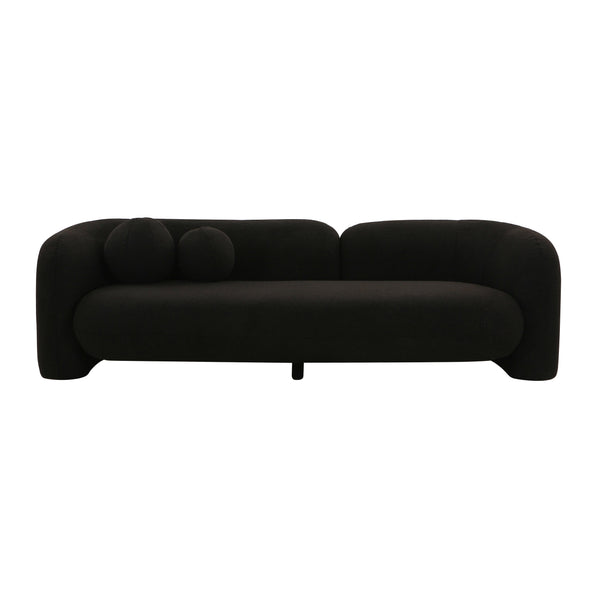 Amelie Black Faux Fur Sofa Black TOV-L68582