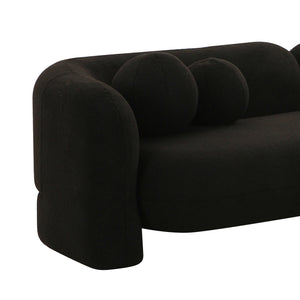Amelie Black Faux Fur Sofa Black TOV-L68582