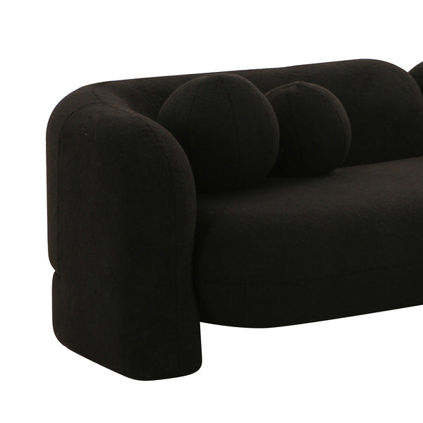 Amelie Black Faux Fur Sofa Black TOV-L68582